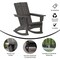 Merrick Lane Ridley HDPE Adirondack Chair with Cup Holder and Pull Out Ottoman, All-Weather HDPE Indoor/Outdoor Chair